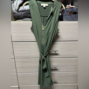Michael Kors Olive Dress with Gold Zipper